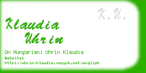 klaudia uhrin business card